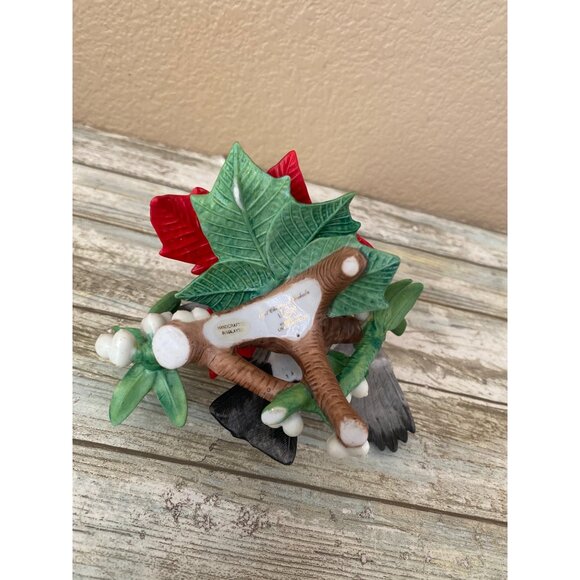 Lenox 1997 Christmas Chickadee • Ltd Ed Poinsettia Bird • COA Included NO Box - Picture 10 of 13